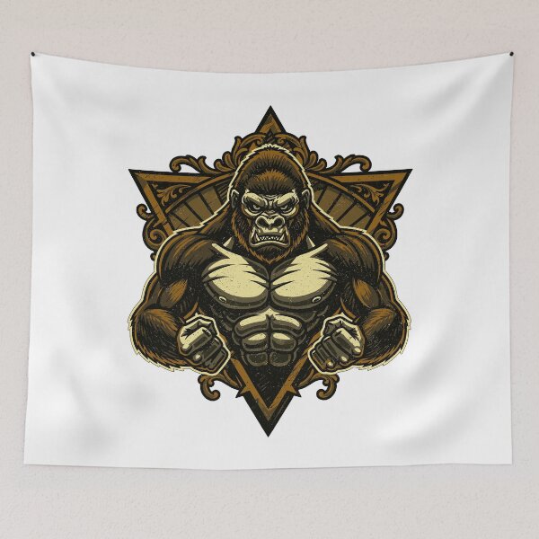 Item preview, Fierce Gorilla Mighty Strength Vintage Art designed and sold by Romgora.