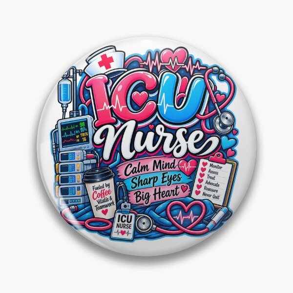 Item preview, ICU Nurse Calm Mind Sharp Eyes Big Heart designed and sold by Nurse Vibes Studio.