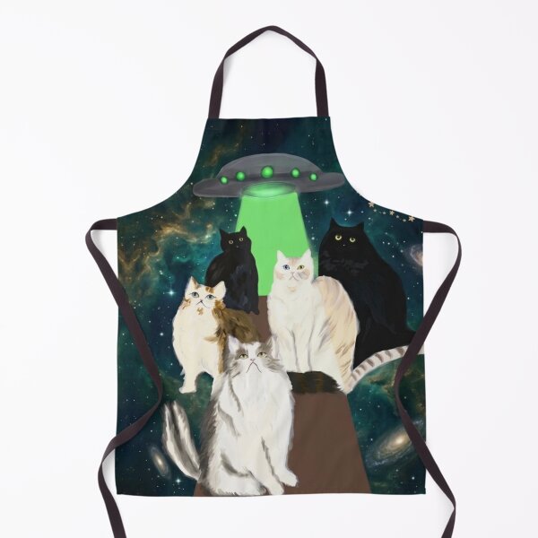 Item preview, Cosmic Cats & UFO Space Abduction Art designed and sold by PetalsPaws.