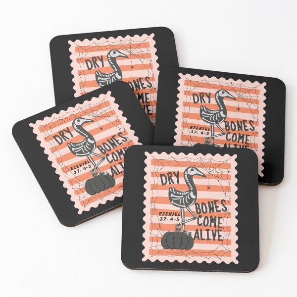 Item preview, Halloween Skeleton Flamingo Dry Bones Come Alive Ezekiel 37: 4-5 Spooky Season Fall Stamp                        designed and sold by Forevermore.
