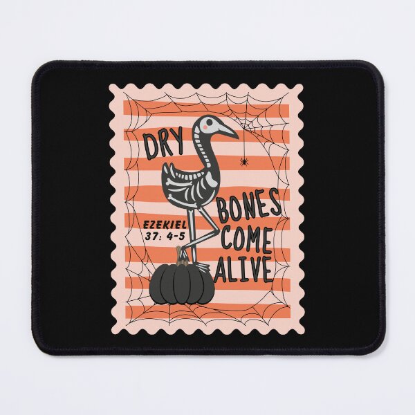 Item preview, Halloween Skeleton Flamingo Dry Bones Come Alive Ezekiel 37: 4-5 Spooky Season Fall Stamp                        designed and sold by Forevermore.