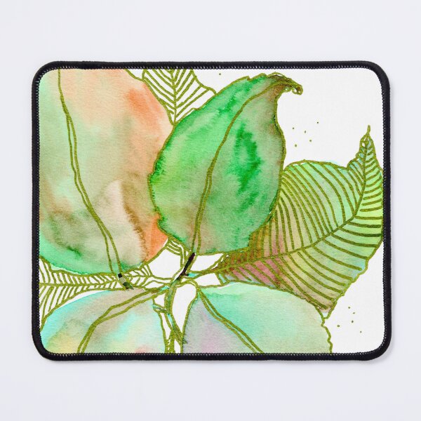 Item preview, Mint Green Botanical Leaves: Watercolour Line Art designed and sold by ArithraStudio.