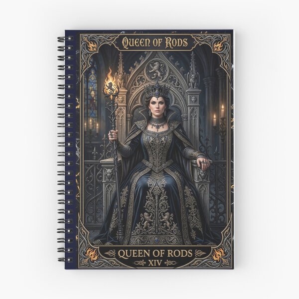 Item preview, Queen of Rods- tarot card designed and sold by Studio77-Gothic.