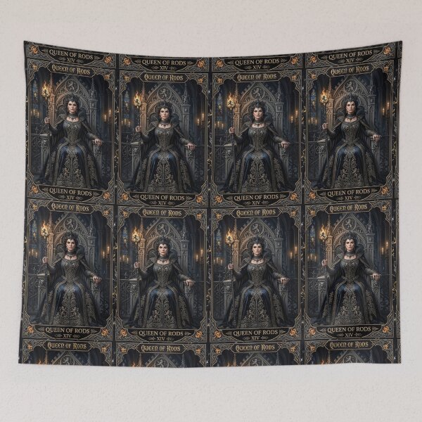 Item preview, Queen of Rods- tarot card designed and sold by Studio77-Gothic.