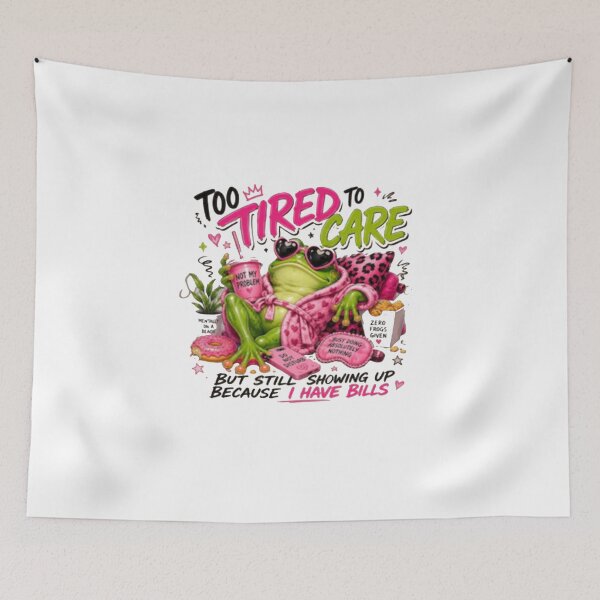 Item preview, Too Tired to Care Funny Frog designed and sold by roartusa.