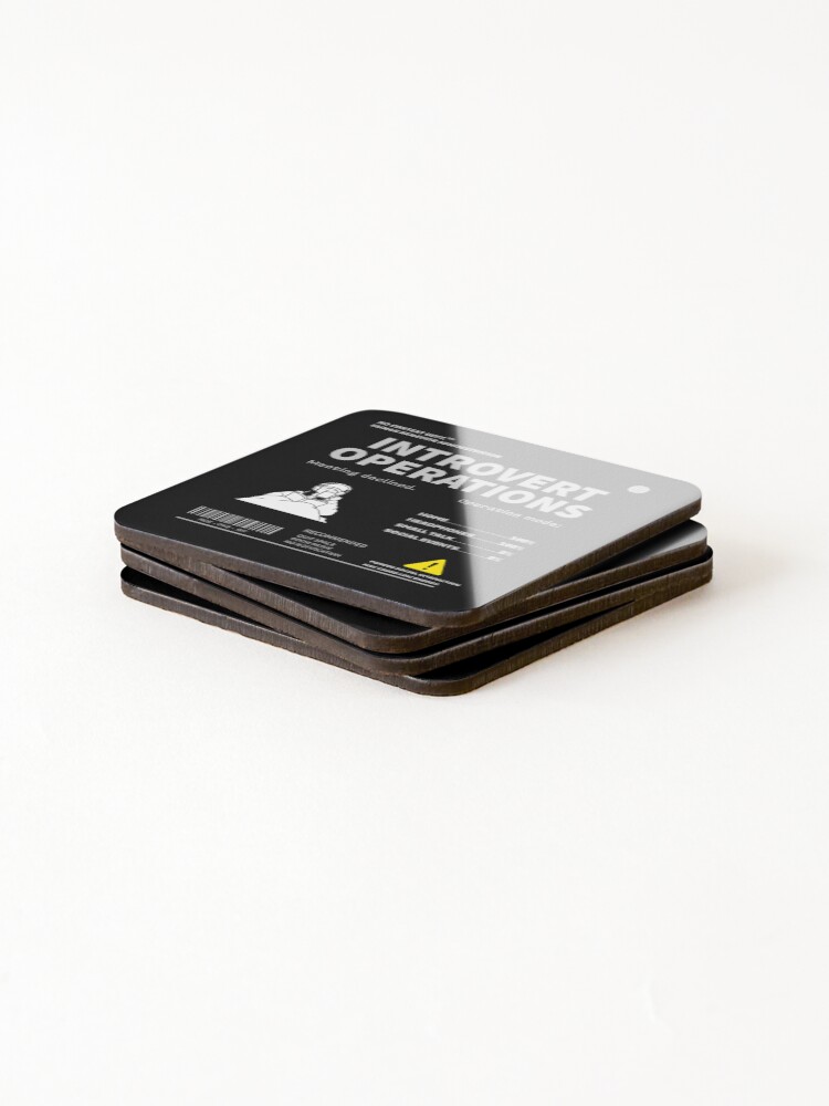 Thumbnail 4 of 5, Coasters (Set of 4), Introvert Operations Design Typography designed and sold by nocontextdept.