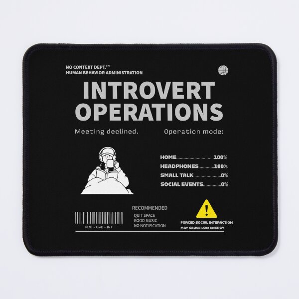 Item preview, Introvert Operations Design Typography designed and sold by nocontextdept.