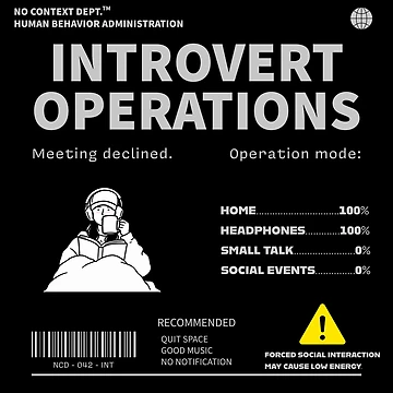Artwork thumbnail, Introvert Operations Design Typography by nocontextdept
