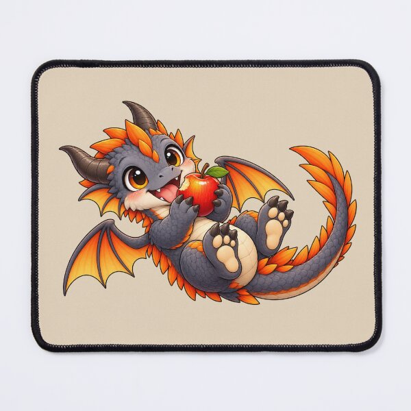 Item preview, Cute Autumn Baby Dragon with Apple designed and sold by Hatchling Hollow.