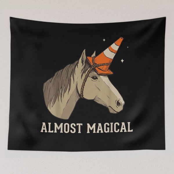 Item preview, Almost Magical Funny Horse Unicorn designed and sold by moabeArtistic.
