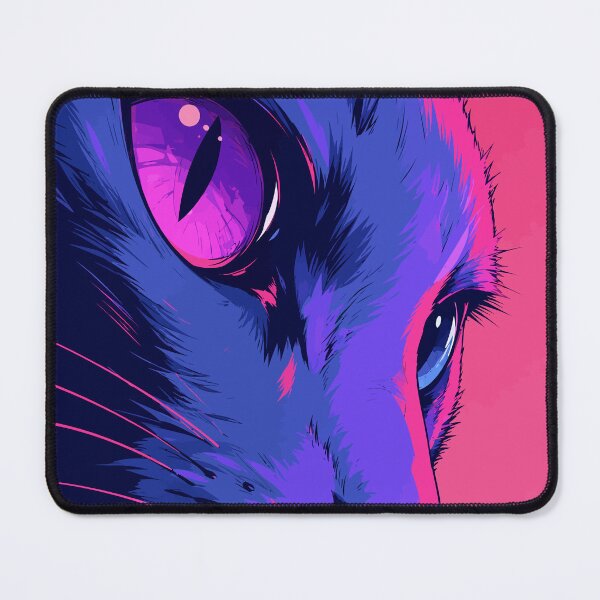Item preview, Synthwave Cyberpunk Neon Cat Side Profile Graphic Art designed and sold by The Upside Down.
