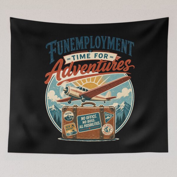 Item preview, Funemployment Adventures Vintage Travel Design designed and sold by BearLoveDesign.