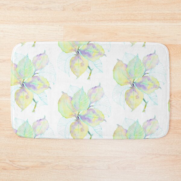Item preview, Lavender Yellow Botanical Leaves: Watercolour Turquoise Line Art designed and sold by ArithraStudio.