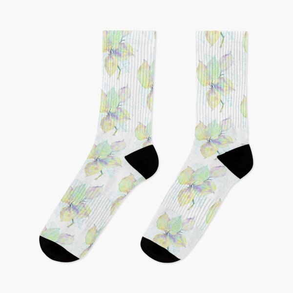 Item preview, Lavender Yellow Botanical Leaves: Watercolour Turquoise Line Art designed and sold by ArithraStudio.
