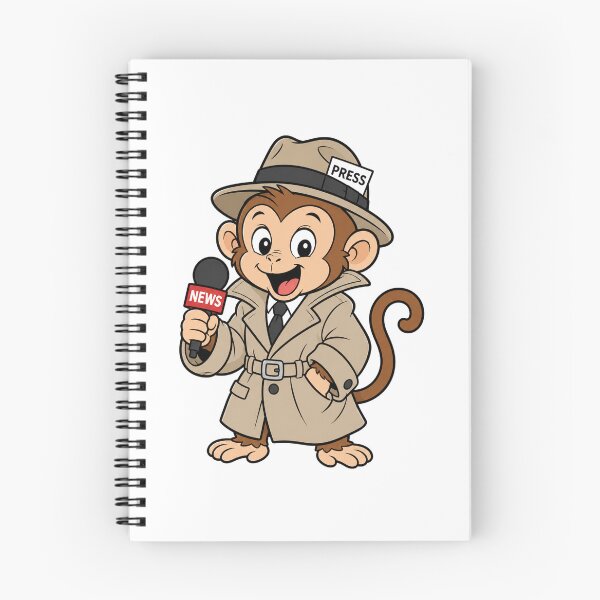 Item preview, Funny Monkey News Reporter – Press Journalist Cartoon designed and sold by Nubian Style.