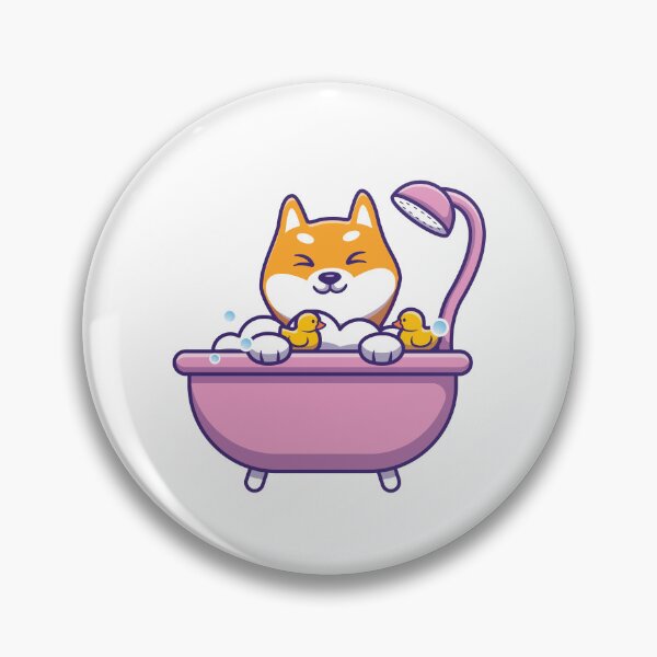 Item preview, Cute Shiba Inu Bubble Bath with Rubber Ducks designed and sold by TotalityDesigns.