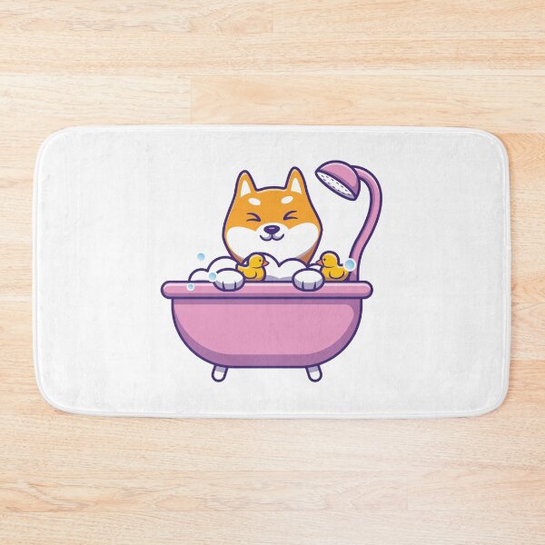 Item preview, Cute Shiba Inu Bubble Bath with Rubber Ducks designed and sold by TotalityDesigns.