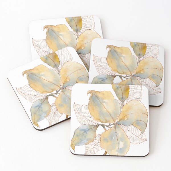 Item preview, Cream Ochre Botanical Leaves: Neutral Watercolour Line Art designed and sold by ArithraStudio.