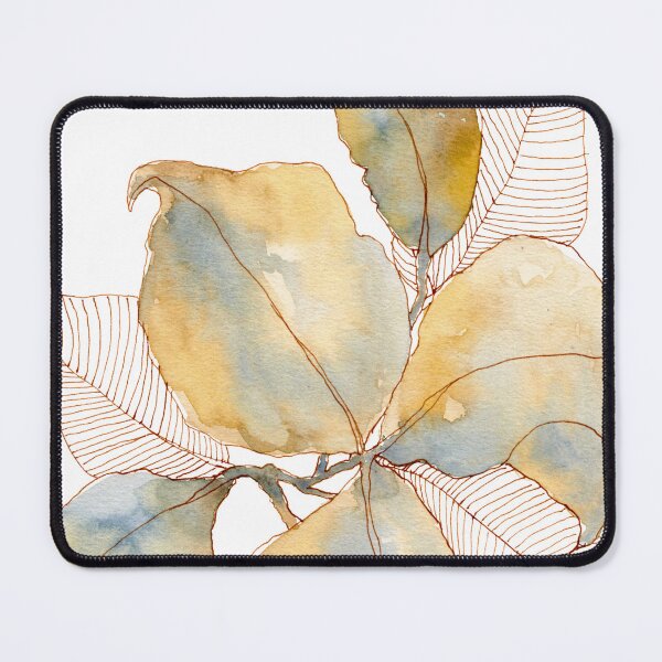Item preview, Cream Ochre Botanical Leaves: Neutral Watercolour Line Art designed and sold by ArithraStudio.