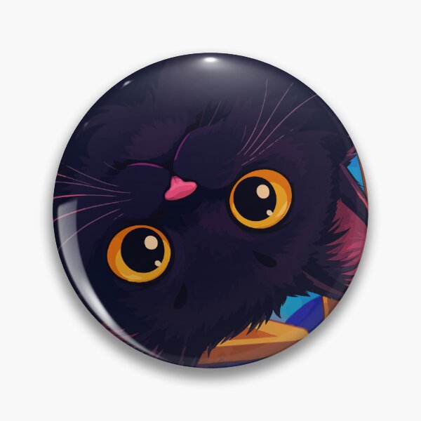 Item preview, Upside Down Fluffy Black Cat Cute Void Kitten Neon Aesthetic Graphic Art designed and sold by The Upside Down.