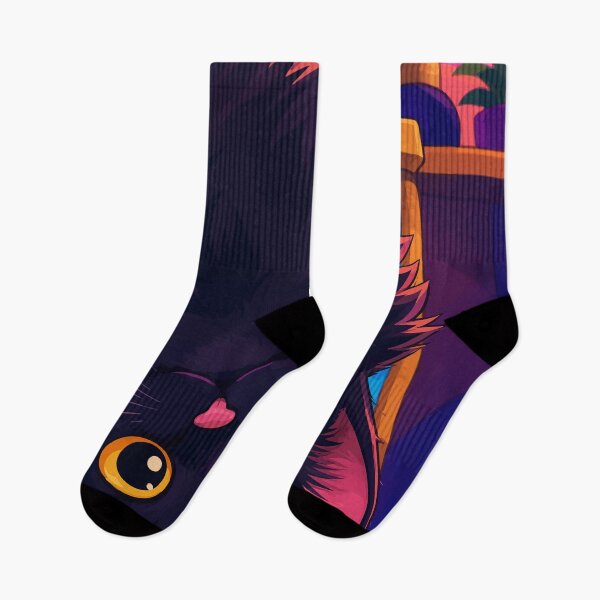 Item preview, Upside Down Fluffy Black Cat Cute Void Kitten Neon Aesthetic Graphic Art designed and sold by The Upside Down.