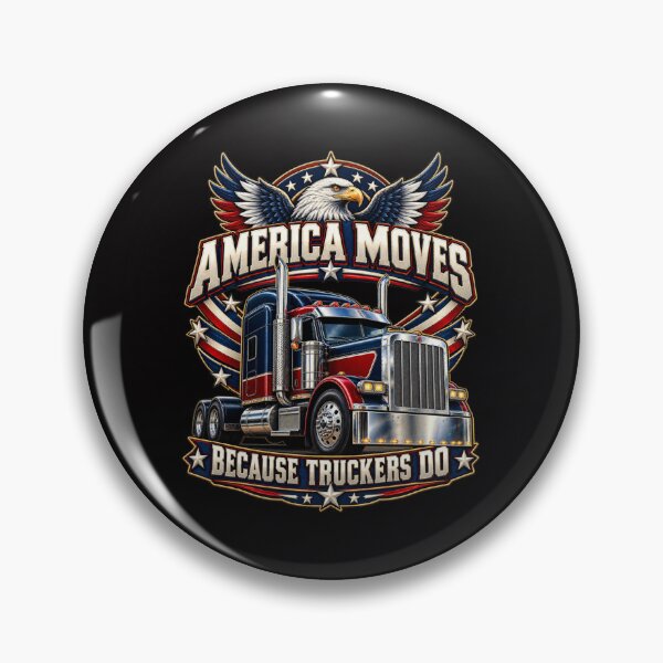 Artikelvorschau, America Moves Because Truckers Do – US-Trucker-Motiv entworfen und verkauft von Zerberus71.