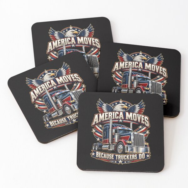 Item preview, America Moves Because Truckers Do - US trucker motif designed and sold by Zerberus71.