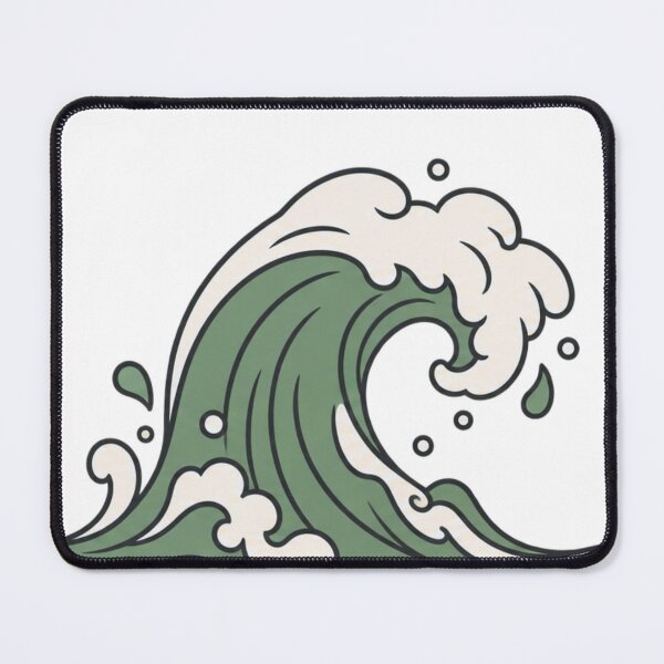 Item preview, Simple Curling Wave Line Bold Flat Vector Sage Green Dusty Rose Minimal Ocean Design designed and sold by OnPointOutfits.