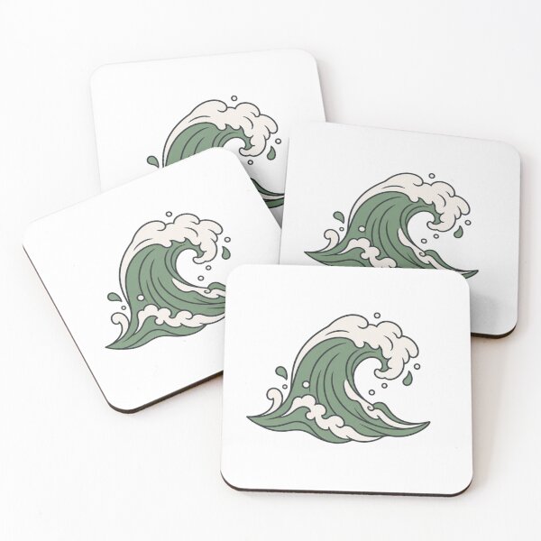Item preview, Simple Curling Wave Line Bold Flat Vector Sage Green Dusty Rose Minimal Ocean Design designed and sold by OnPointOutfits.