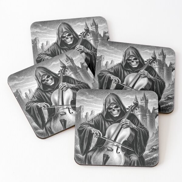 Item preview, The Grim Reaper playing the cello. designed and sold by MagelliShop.