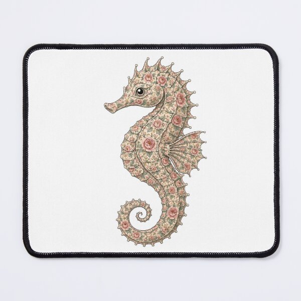 Item preview, Floral Seahorse Ocean Pink Rose | Ocean Floral Art Collection designed and sold by Zaru Art Studio.