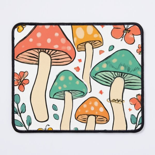 Item preview, Whimsical Mushroom Garden with Butterflies and Flowers Illustration designed and sold by trendplusco.