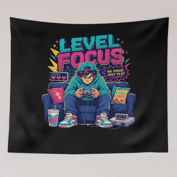 Item preview, Level Focus Retro Gamer Video Game Design designed and sold by BearLoveDesign.