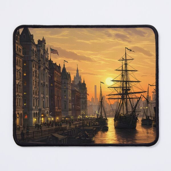 Item preview, A ship in a harbour. designed and sold by oldMastersofart.