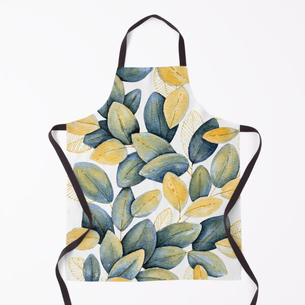 Item preview, Blue Gold Botanical Leaves: Watercolour Foliage Art designed and sold by ArithraStudio.