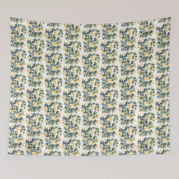 Item preview, Blue Gold Botanical Leaves: Watercolour Foliage Art designed and sold by ArithraStudio.