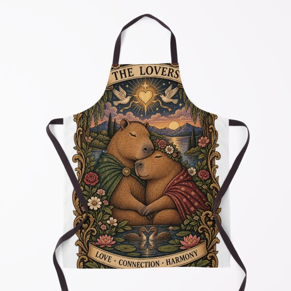 Item preview, The Lovers Capybara Tarot Card Vintage Cute Couple Aesthetic designed and sold by zhivago1980.