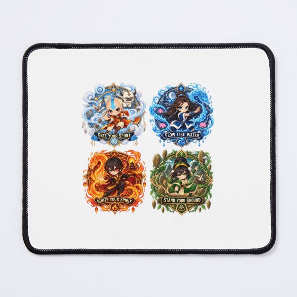 Item preview, Elemental Chibi Spirit Mandala – Water Fire Earth Air Fantasy Anime Art designed and sold by AniRetro.