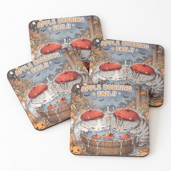 Item preview, Apple Bobbing Fail - Cute Halloween Cats designed and sold by MAISON SYLVIE.