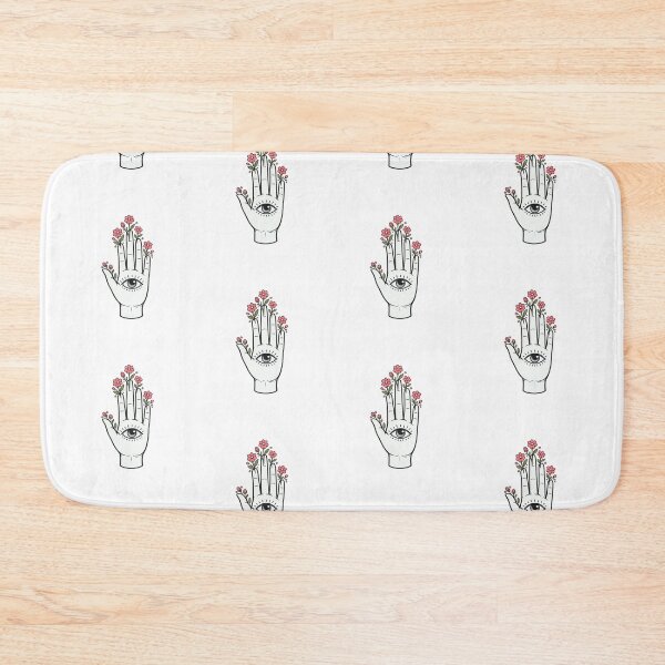 Item preview, Open Hand with Eye in Palm and Wildflowers Growing from Fingertips Bold Flat Vector Mystical Illustration designed and sold by OnPointOutfits.