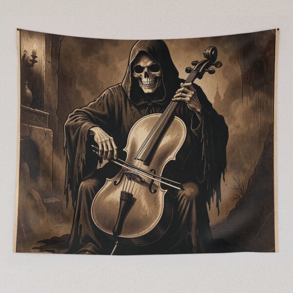 Item preview, The Grim Reaper playing the cello. designed and sold by MagelliShop.