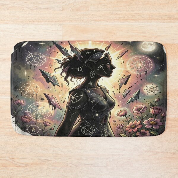Item preview, Surreal Chaotic Cosmic Portrait with mystic symbol flow designed and sold by FotoworldEdel.
