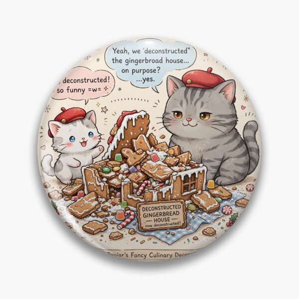 Item preview, Deconstructed Gingerbread House - Freda & Junior Christmas Cats designed and sold by MAISON SYLVIE.