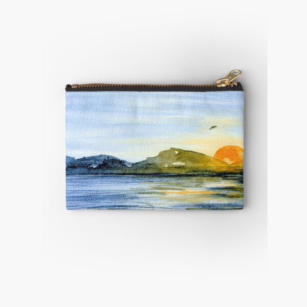 Item preview, Coastal Sunset Seascape: Watercolour Landscape with Birds designed and sold by ArithraStudio.