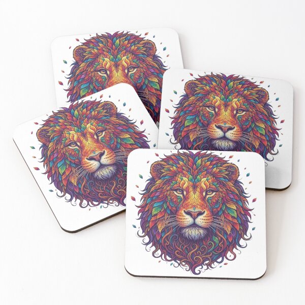 Item preview, Colorful Botanical Lion Face Colorful Floral Lion Art designed and sold by KTD28_SHOP.