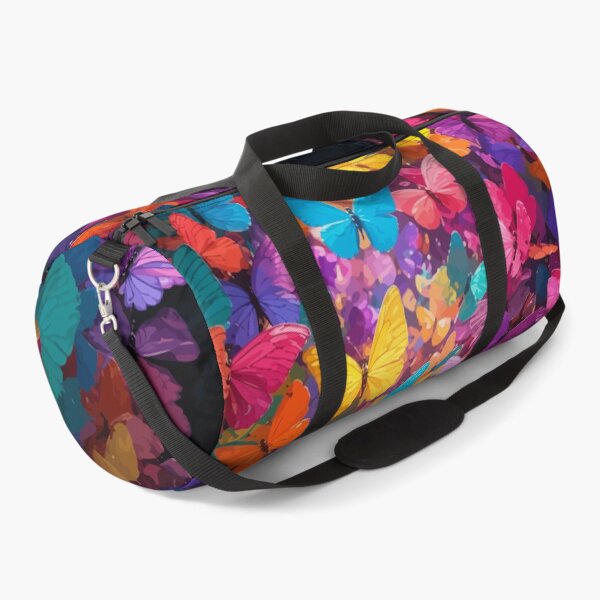 Item preview, Black Cat in Butterfly Garden Colorful Whimsical Feline Graphic Art designed and sold by The Upside Down.
