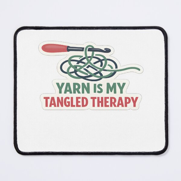 Item preview, Yarn Is My Tangled Therapy Crochet Minimal Design designed and sold by Naviora.