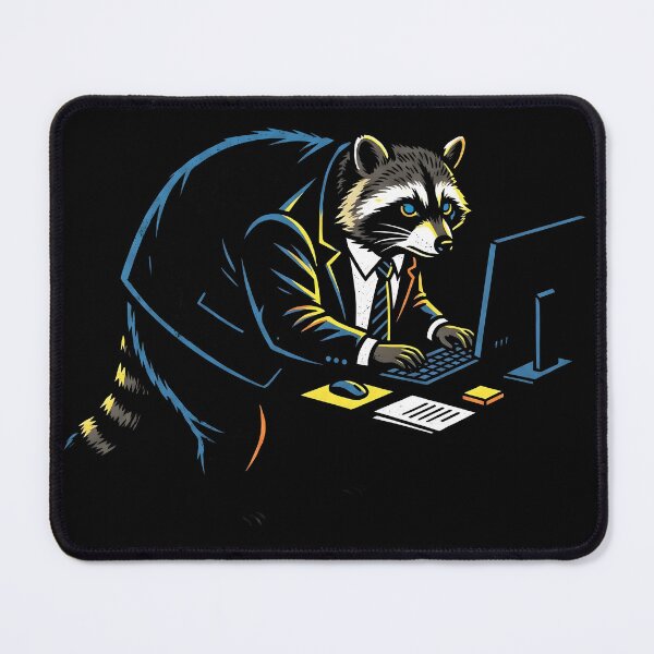 Item preview, Jimothy In a Business Suit Behind an Office Desk Funny Raccoon Tee designed and sold by Senpaiwaves.