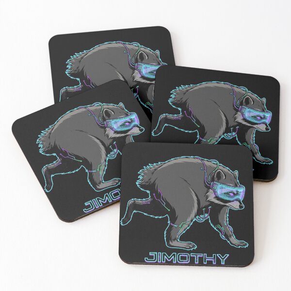 Item preview, Jimothy A Cyberpunk Hacker in a Neon Visor Funny Raccoon Tee designed and sold by Senpaiwaves.