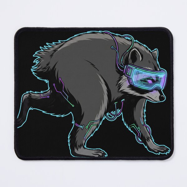 Item preview, Jimothy A Cyberpunk Hacker in a Neon Visor Funny Raccoon Tee designed and sold by Senpaiwaves.